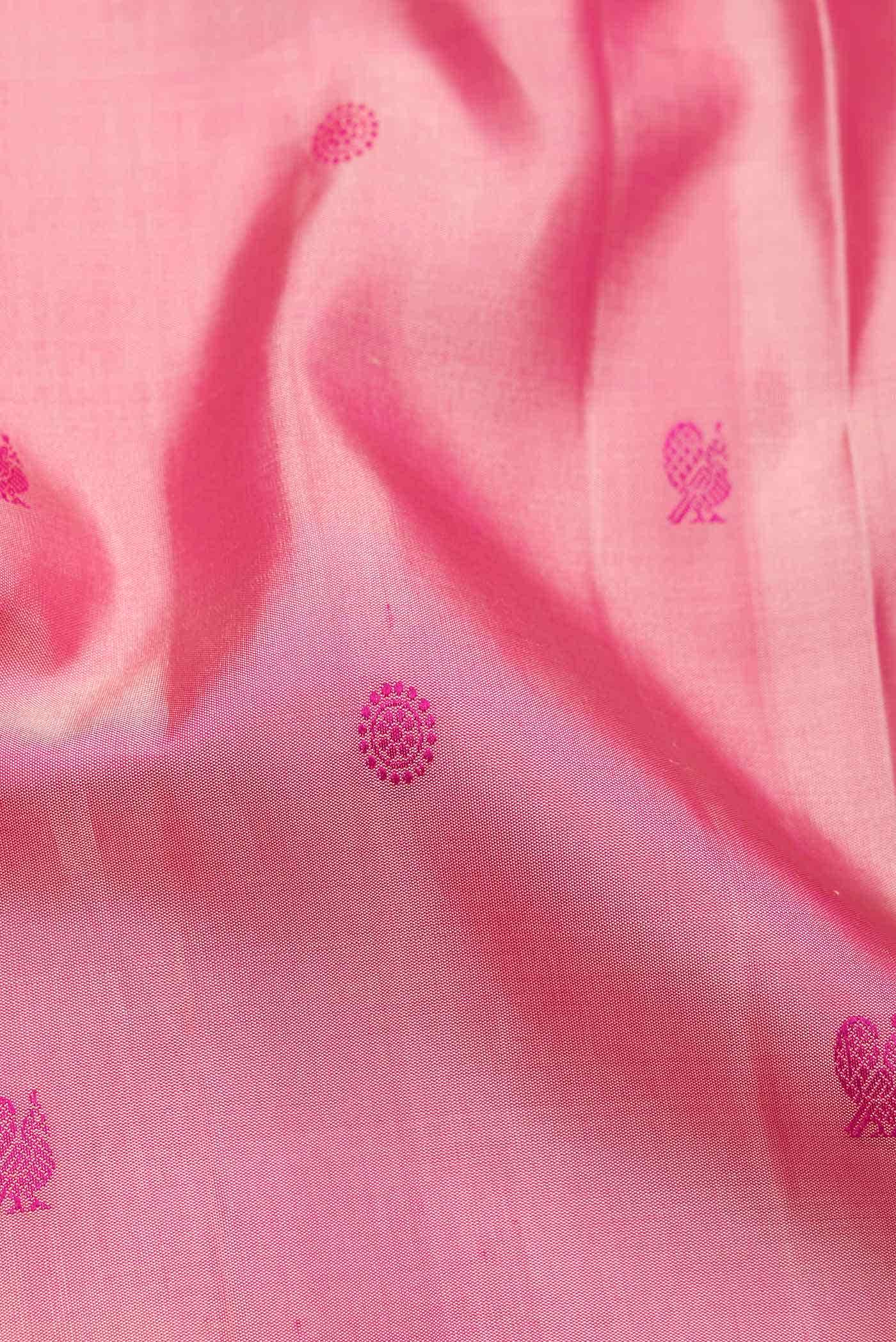 Golden Peach Dual Tone Kanchipuram Silk Saree
