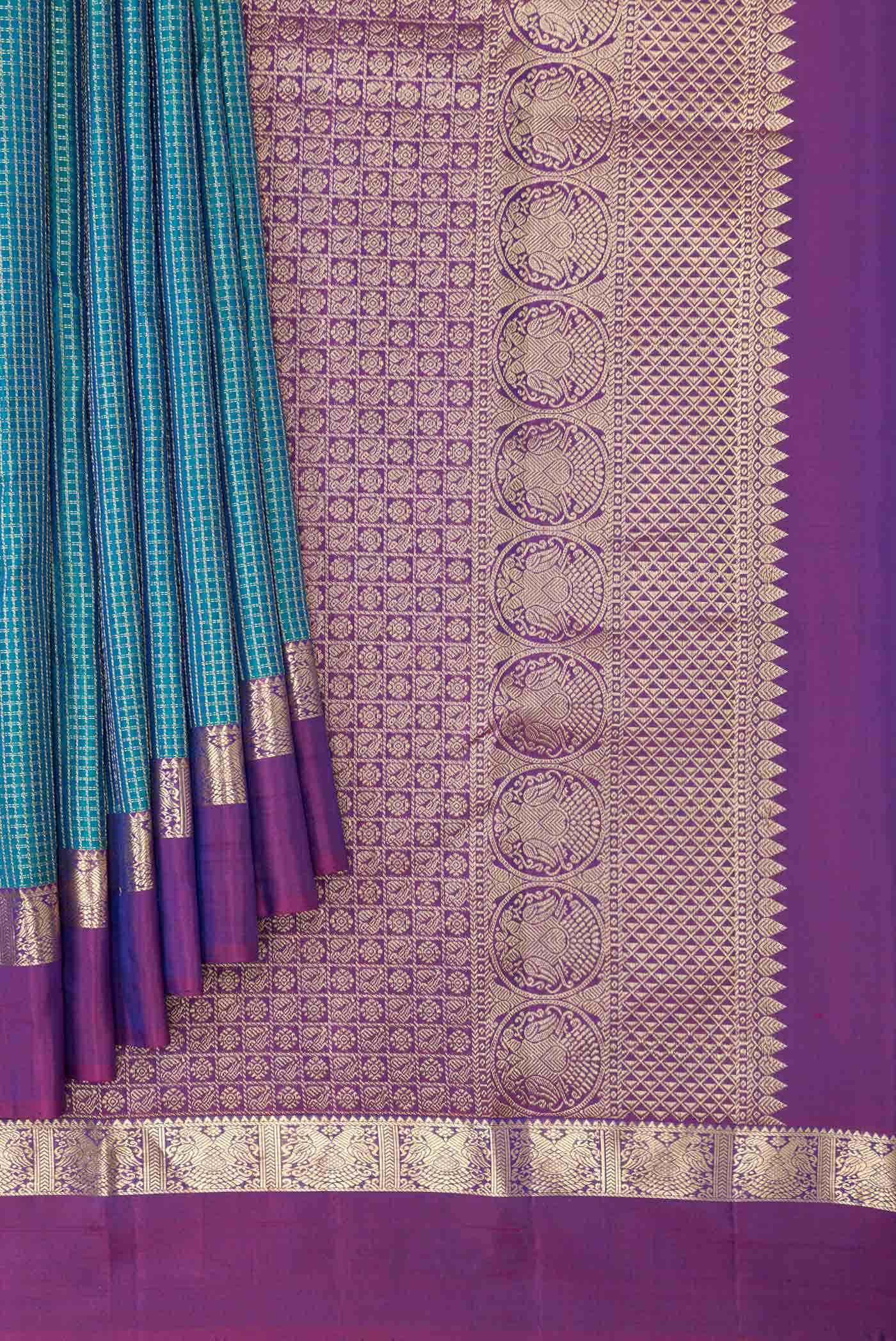 Green Dual Tone Kanchipuram Silk Saree