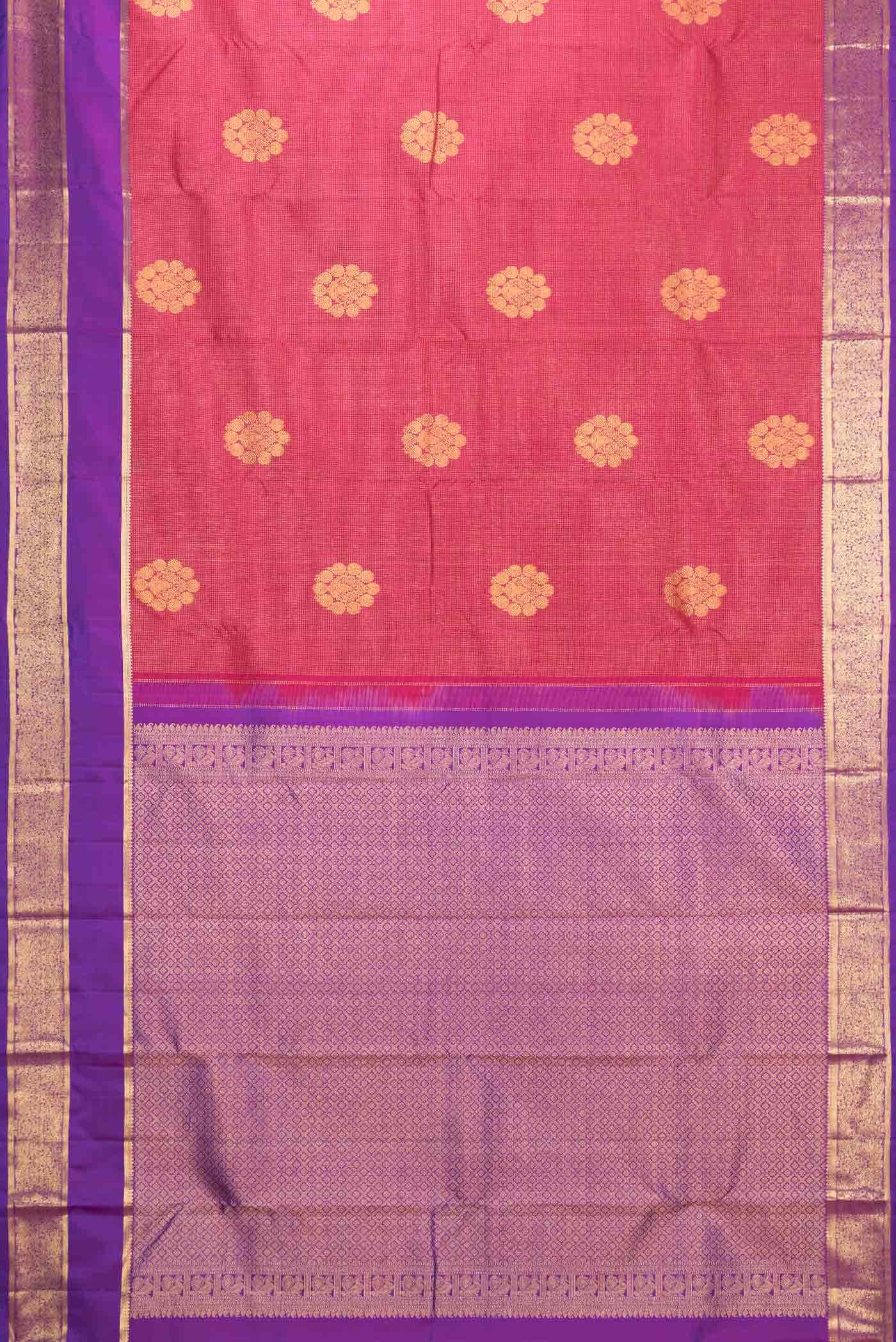 Red Dual Tone Kanchipuram Silk Saree