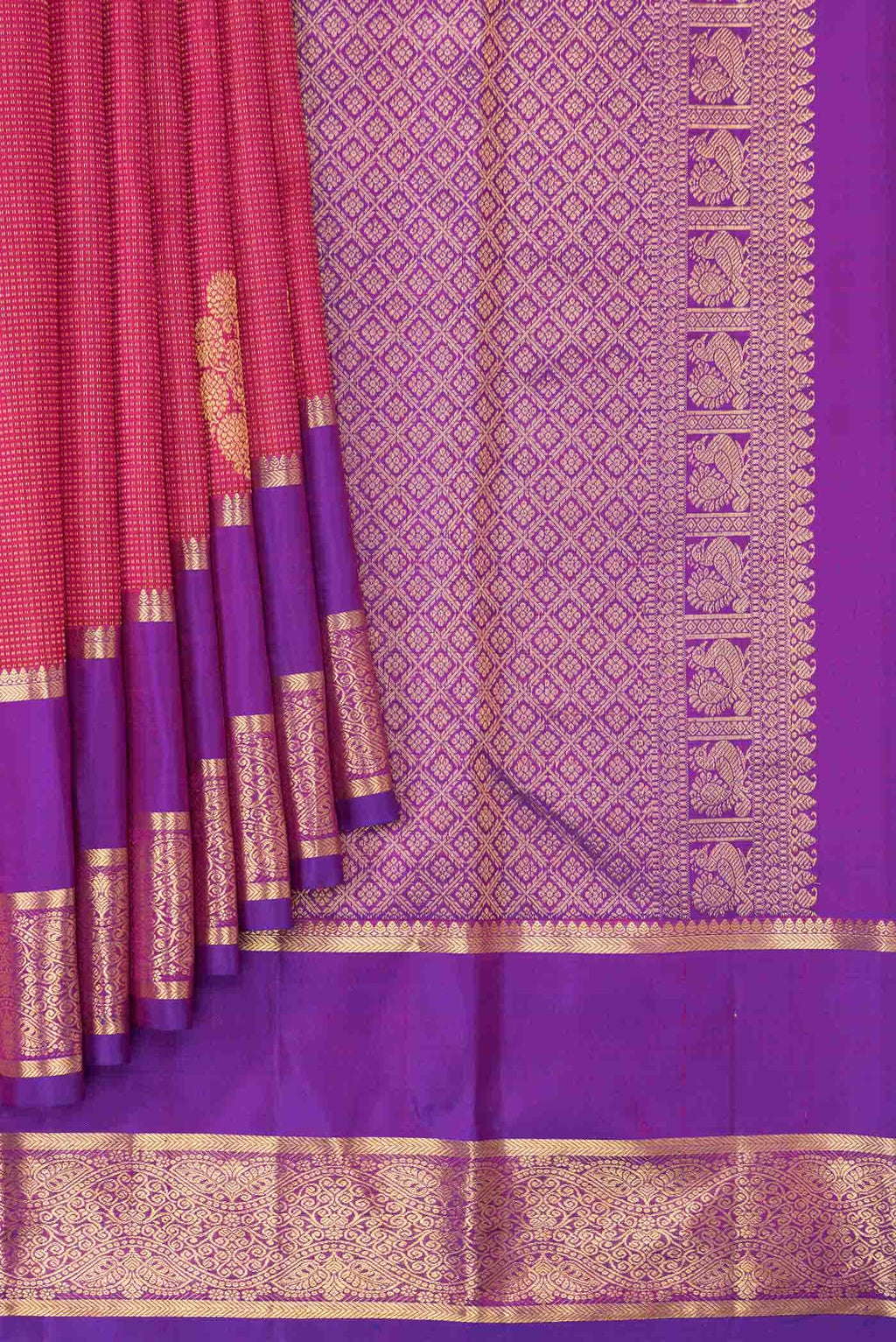 Red Dual Tone Kanchipuram Silk Saree