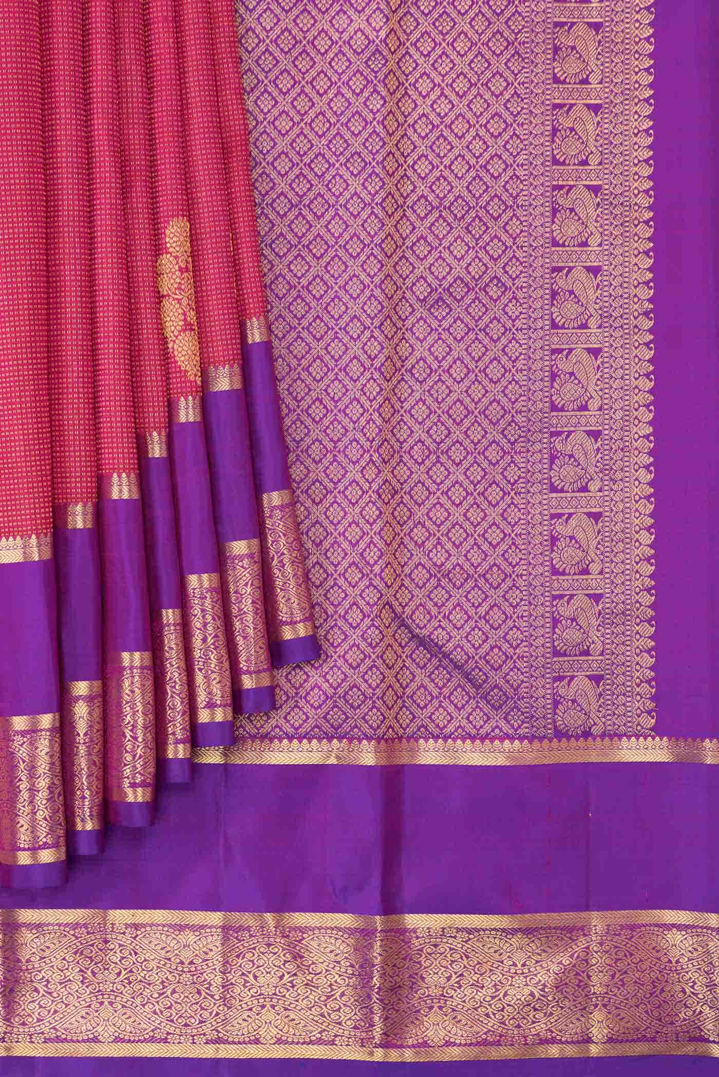 Red Dual Tone Kanchipuram Silk Saree