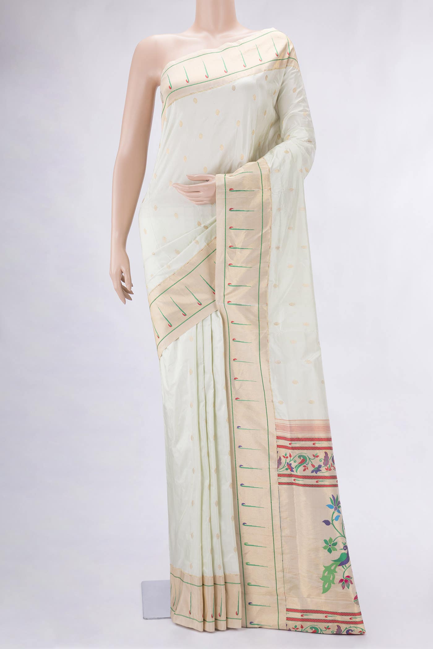 Light Green Paithani Silk Saree