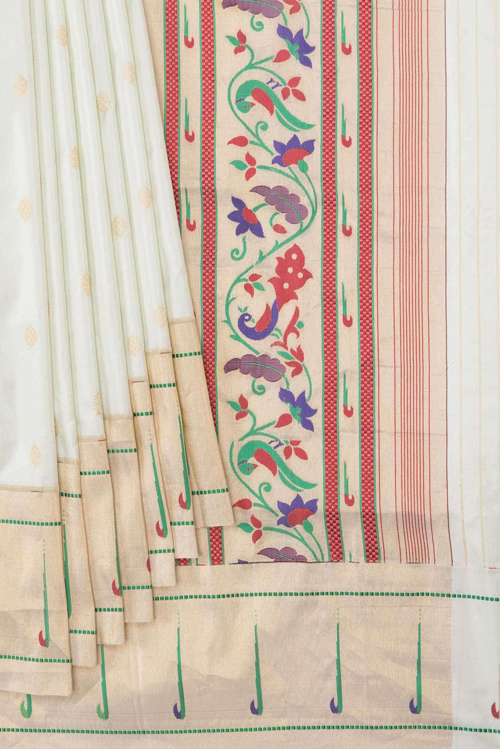 Light Green Paithani Silk Saree