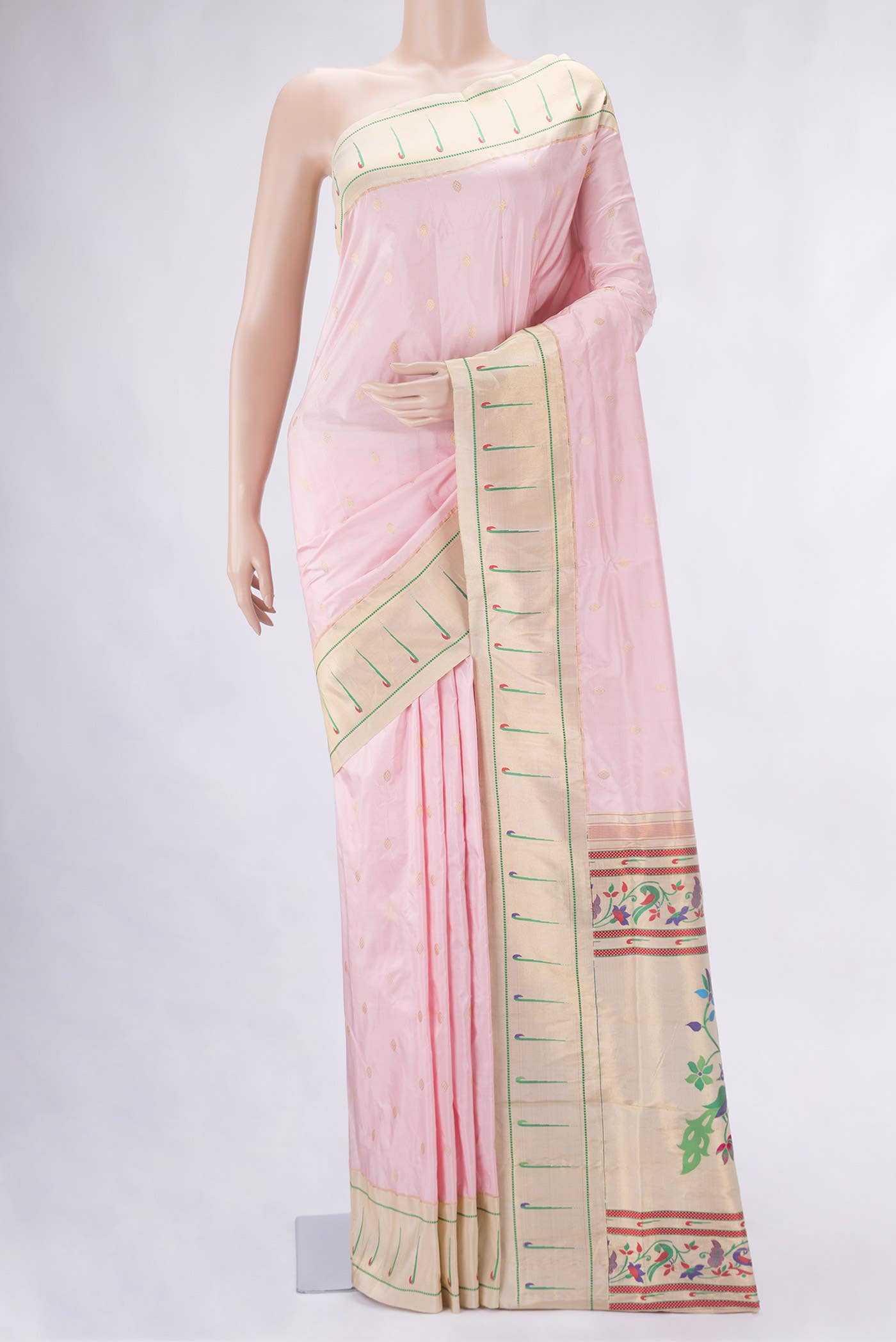Pink Paithani Silk Saree