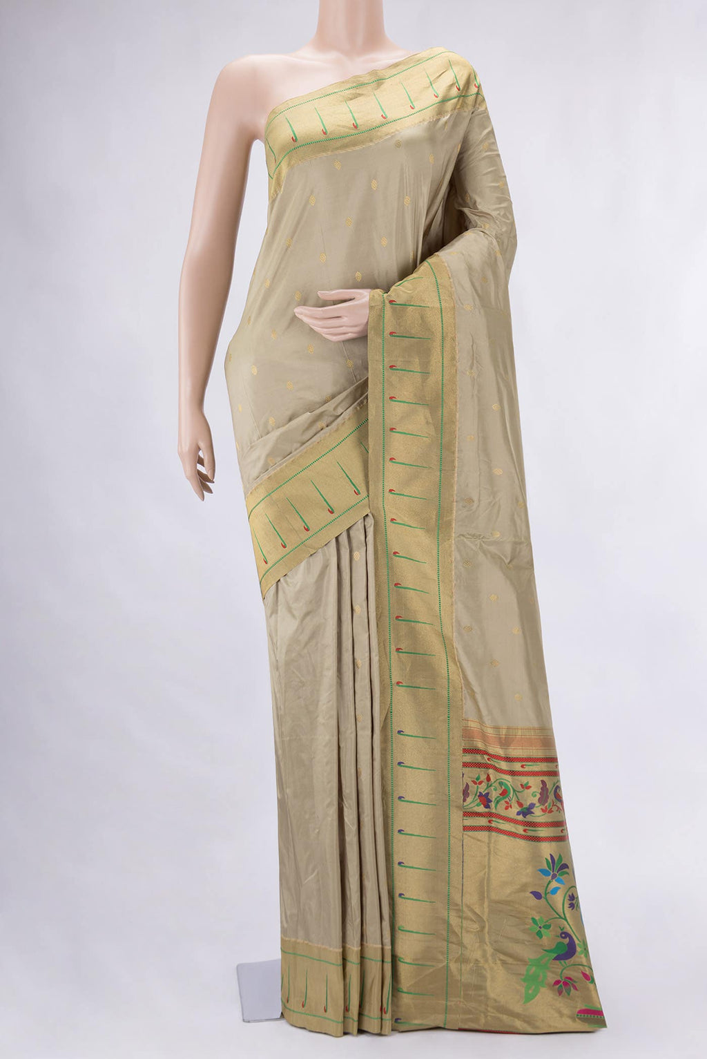 Light Green Paithani Silk Saree