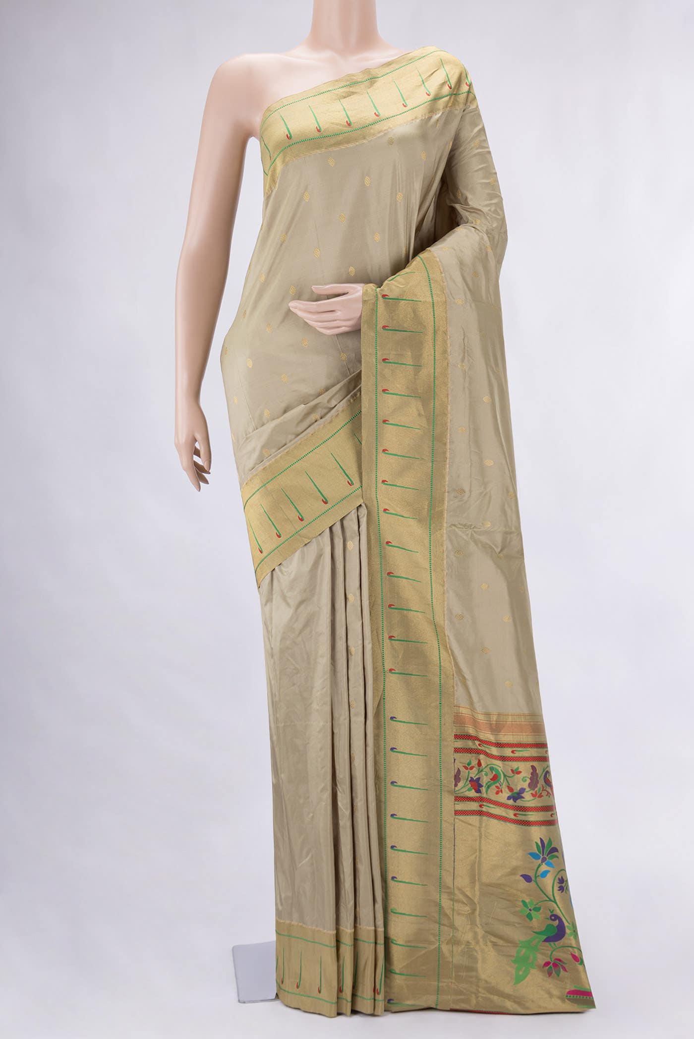Light Green Paithani Silk Saree