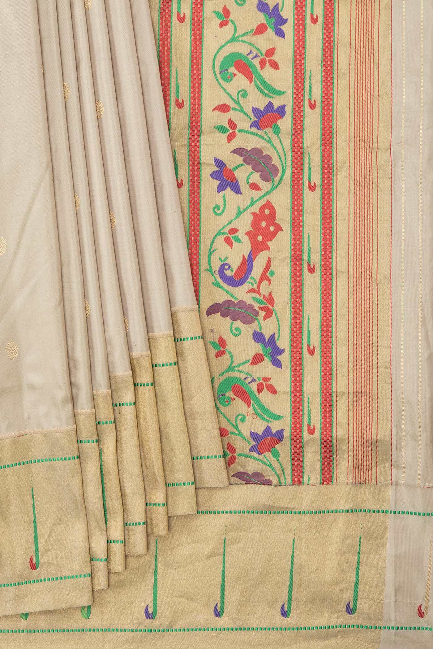 Light Green Paithani Silk Saree