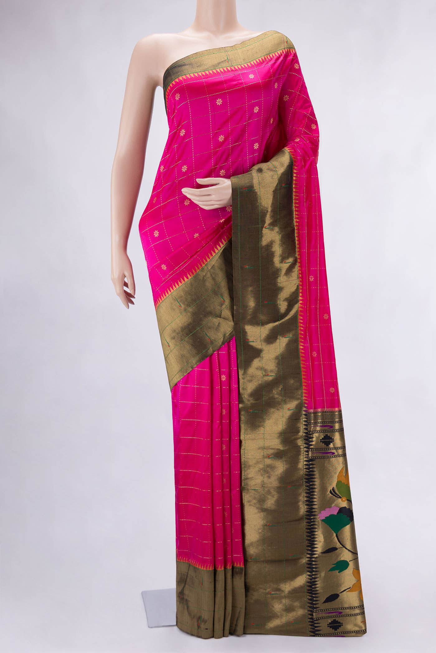 Pink Dual Tone Paithani Silk Saree