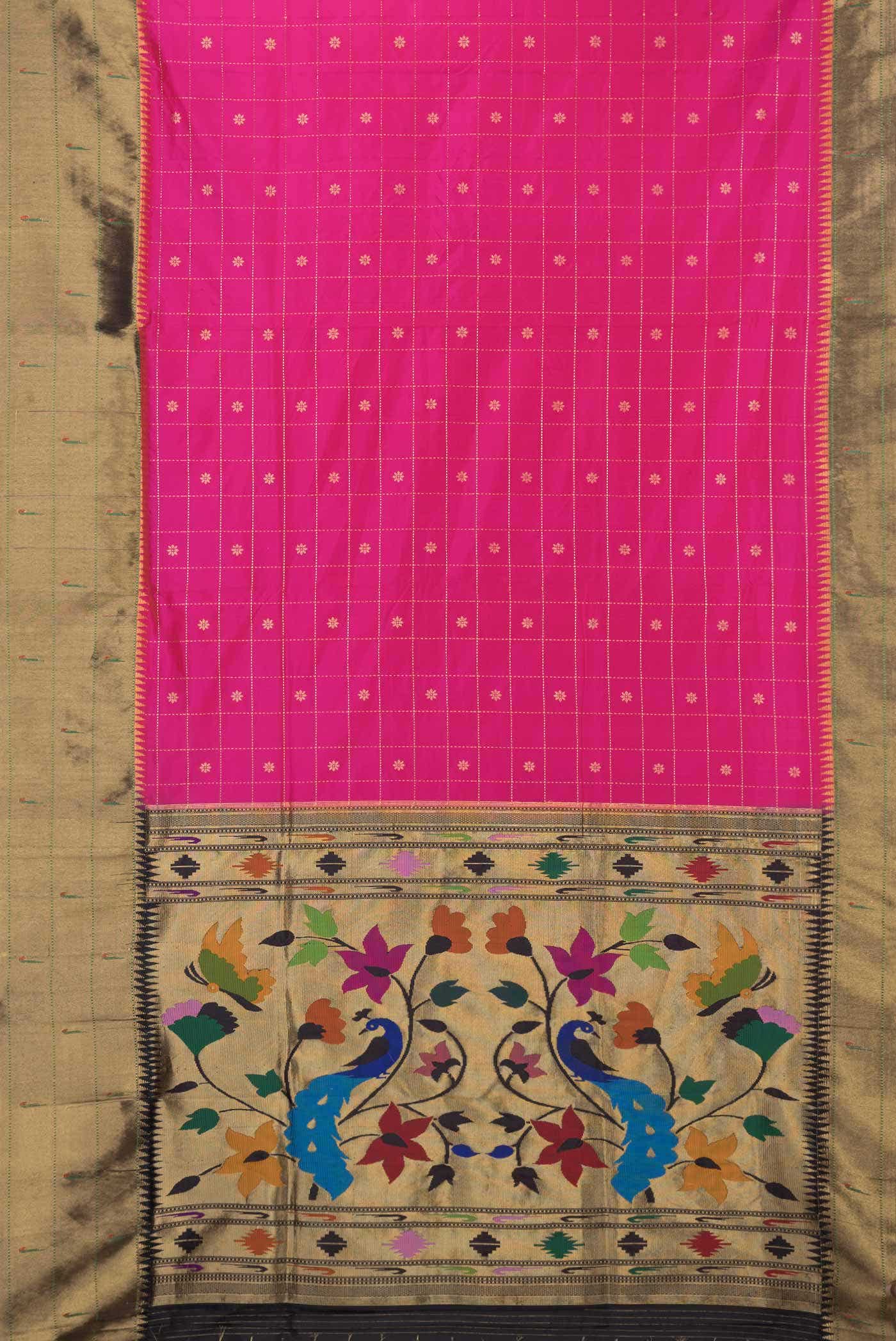 Pink Dual Tone Paithani Silk Saree