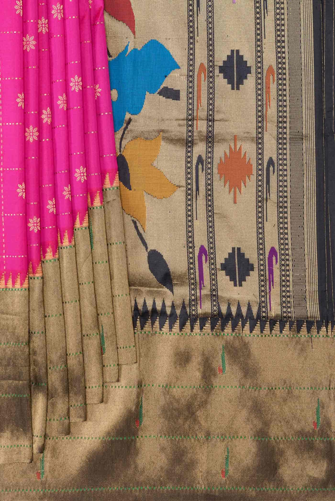 Pink Dual Tone Paithani Silk Saree