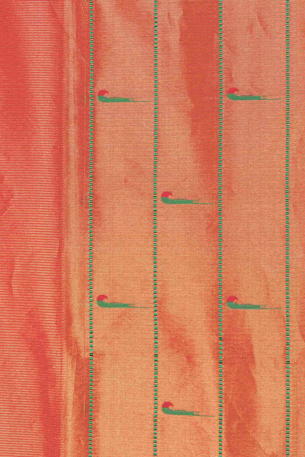 Red Dual Tone Paithani Silk Saree