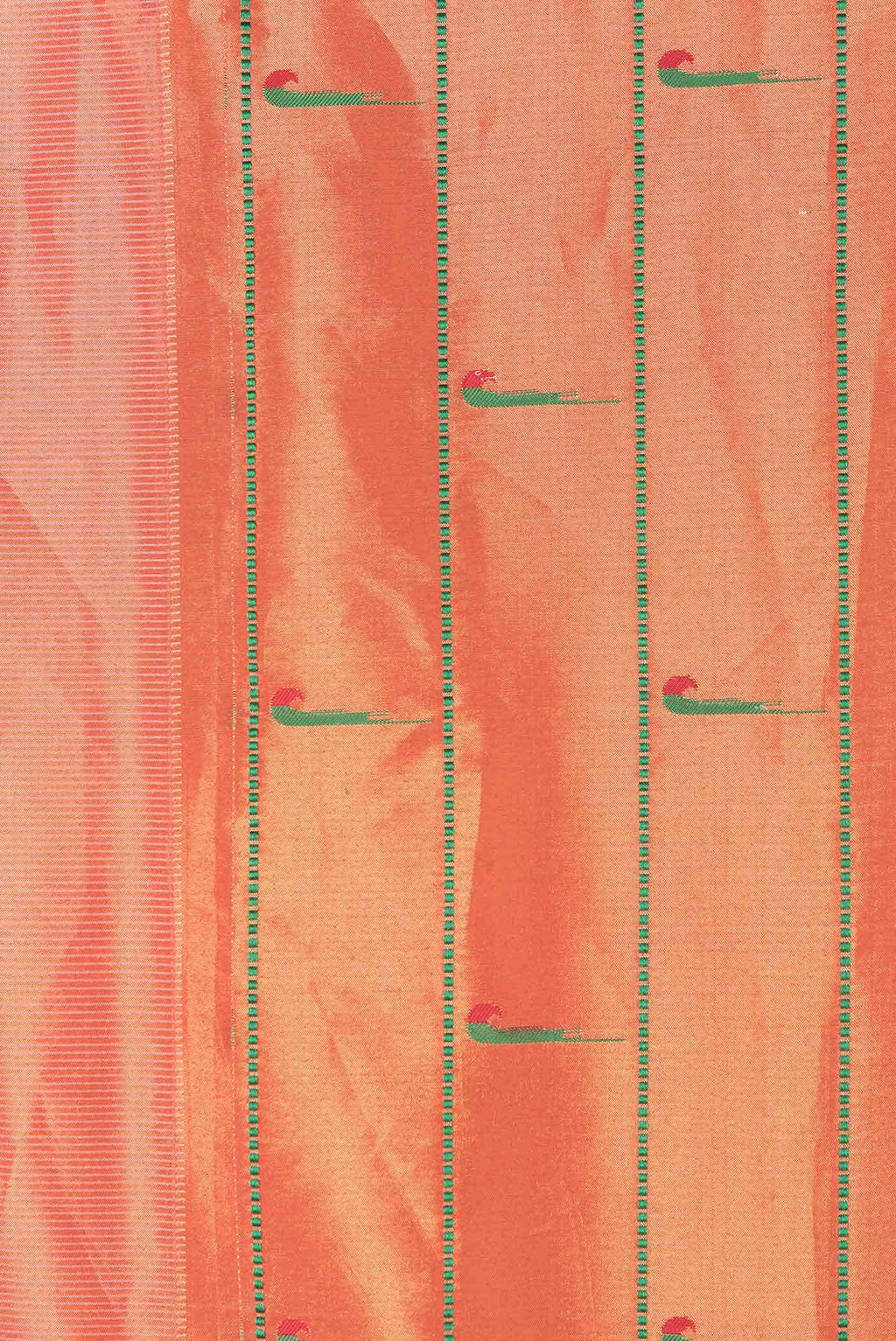 Peach Dual Tone Paithani Silk Saree