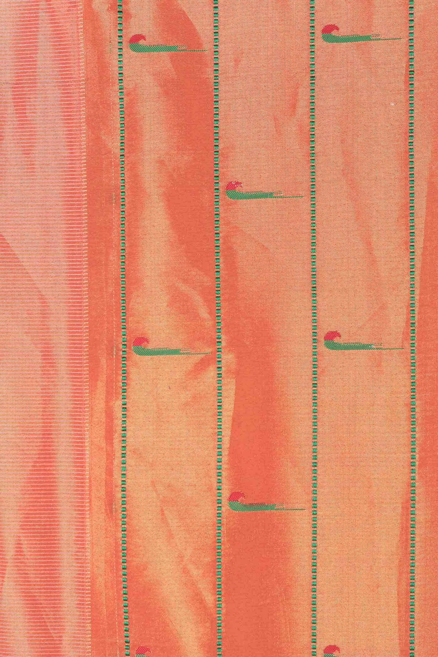 Peach Dual Tone Paithani Silk Saree