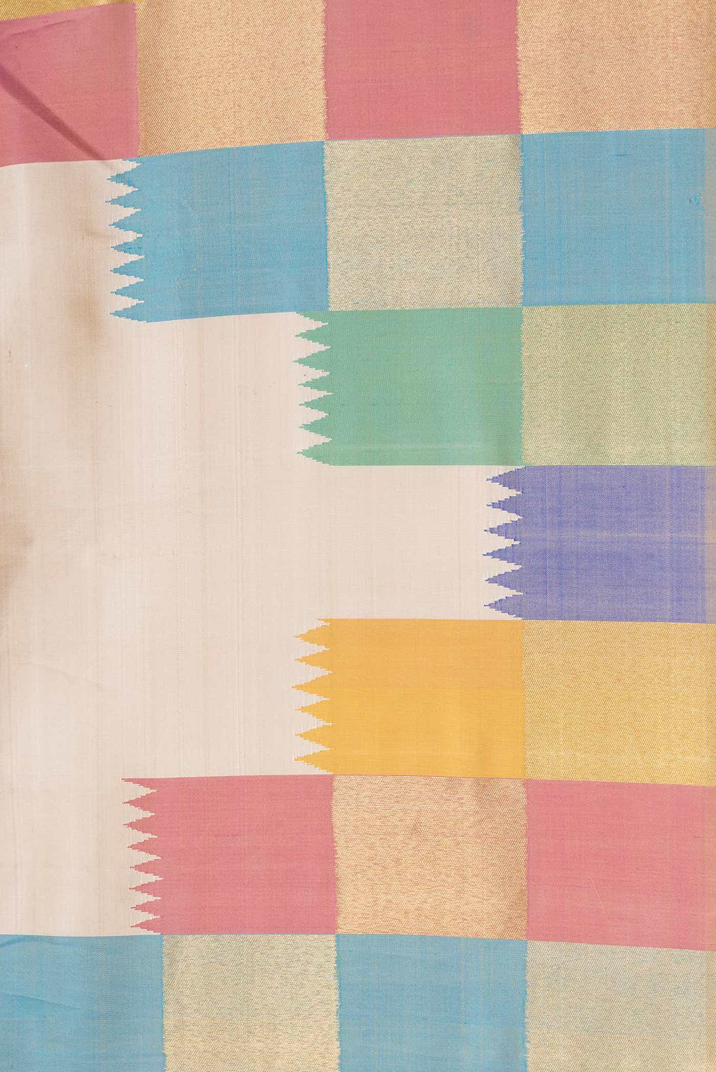 Pure Silk Pure Zari Beige Kanchipuram Saree