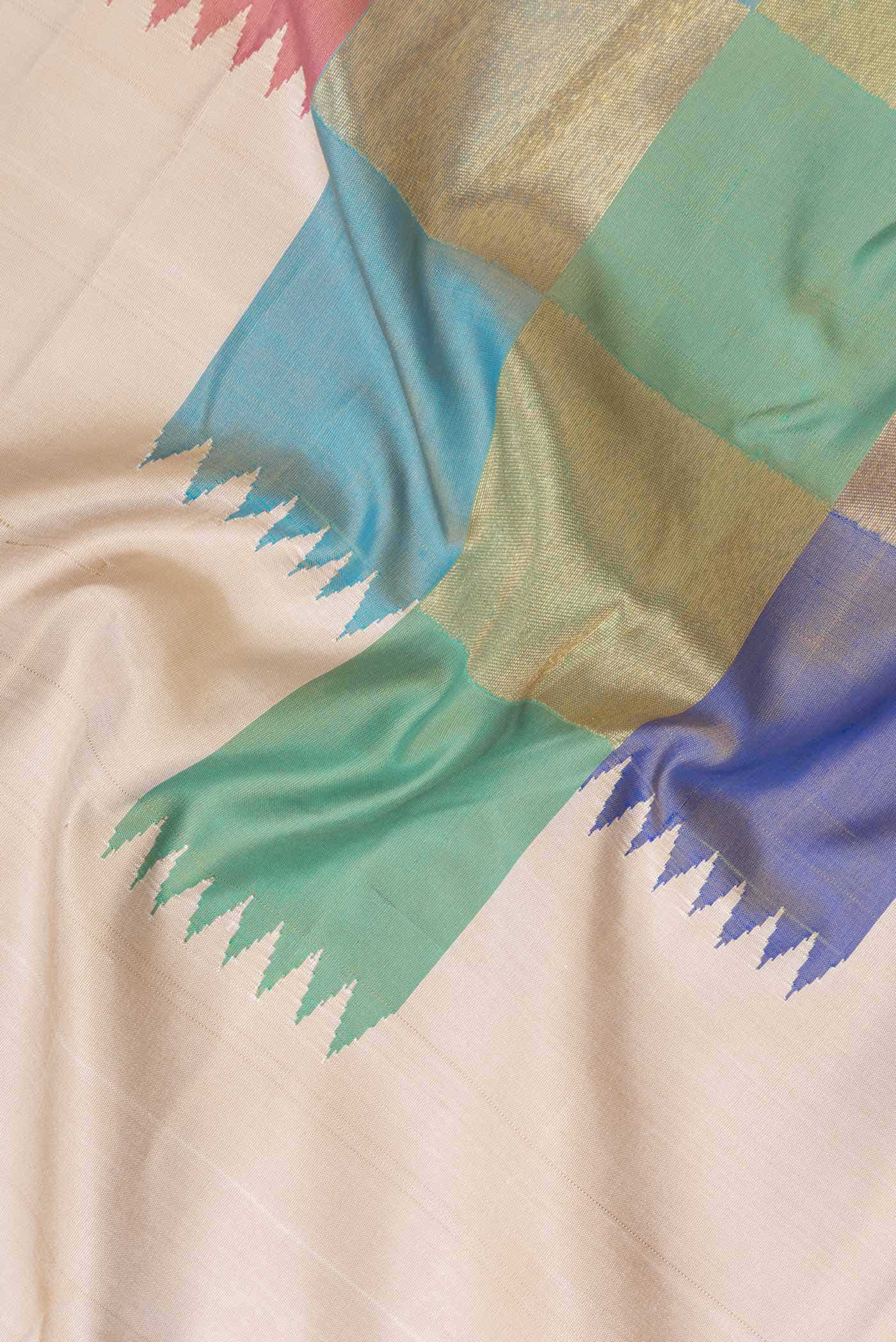 Pure Silk Pure Zari Beige Kanchipuram Saree