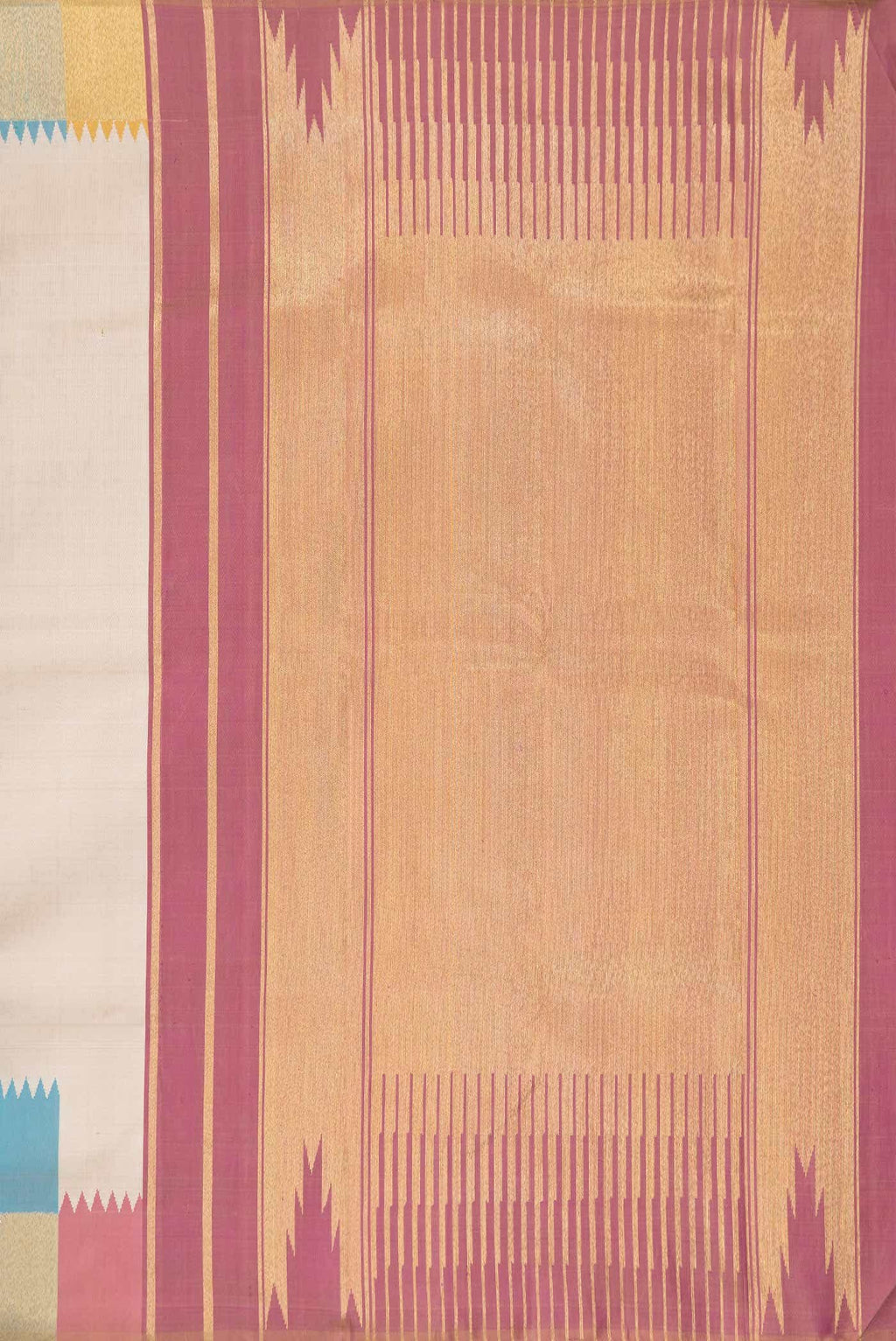 Pure Silk Pure Zari Beige Kanchipuram Saree