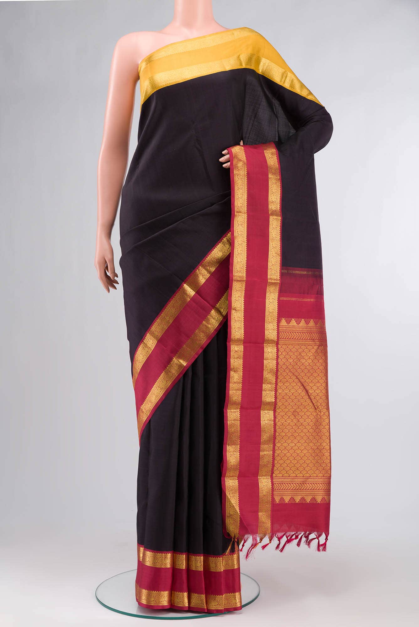 Black Kanchipuram Silk Saree