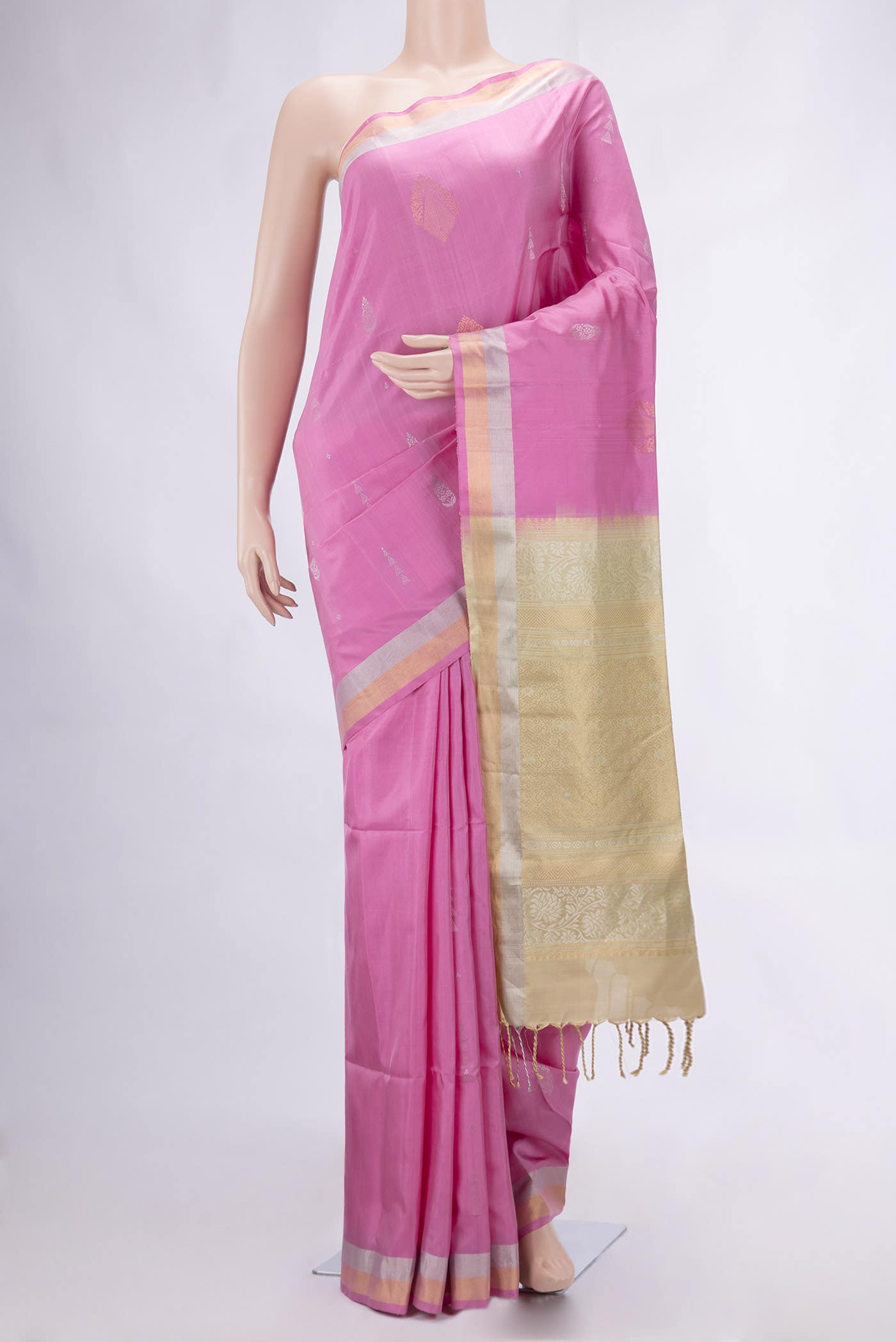 Gold Dual Tone Soft Silk Saree