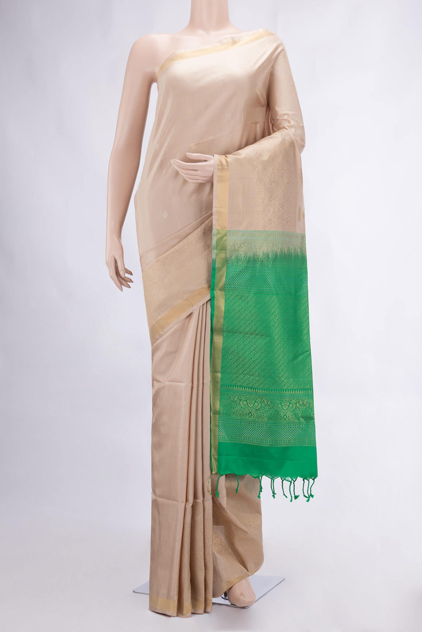 Beige Dual Tone Soft Silk Saree