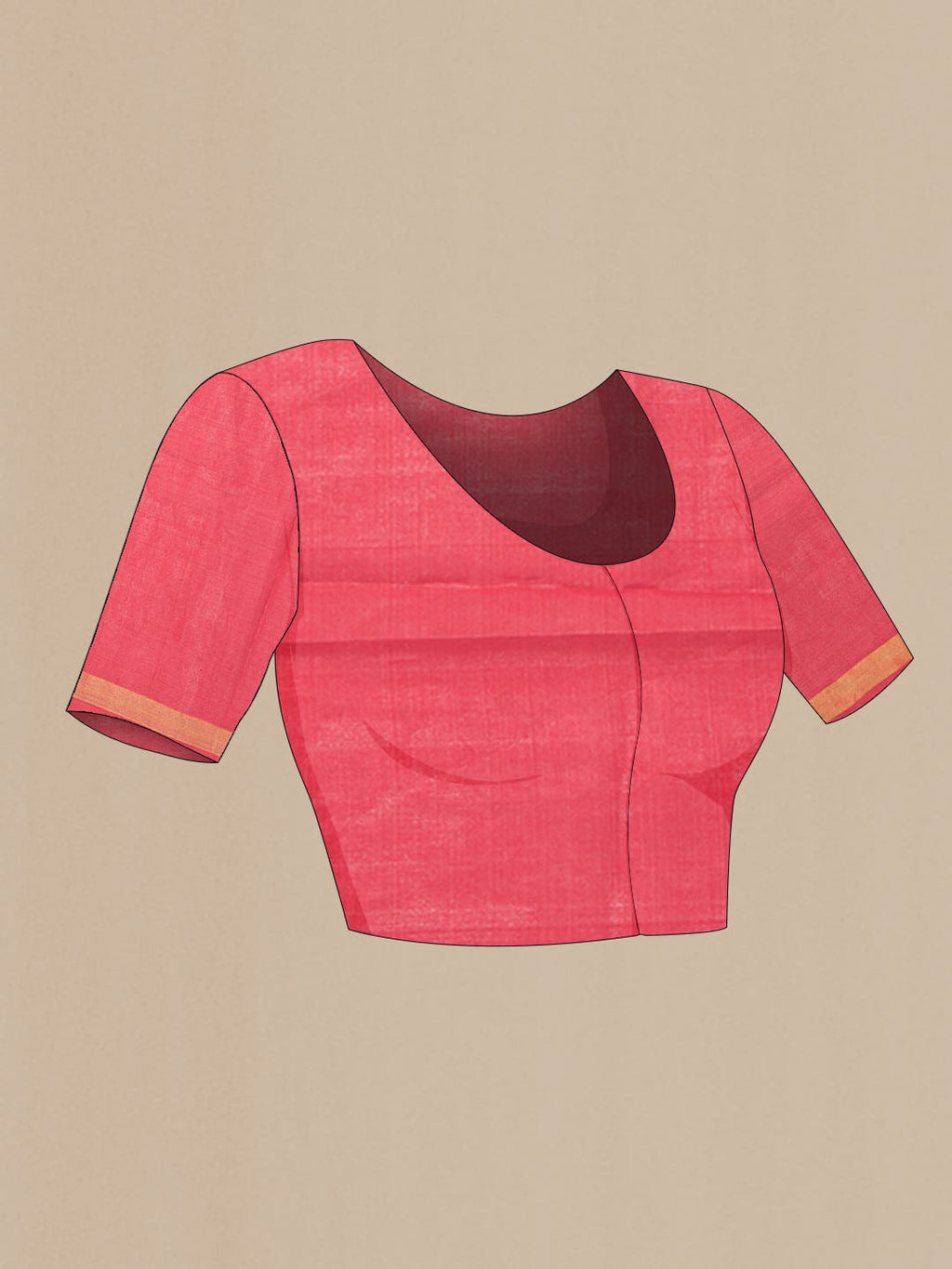 Brick Orange Tussar Silk Saree