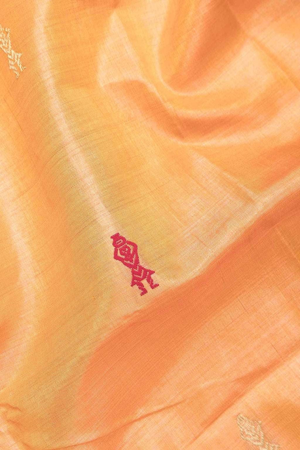 Brick Orange Tussar Silk Saree