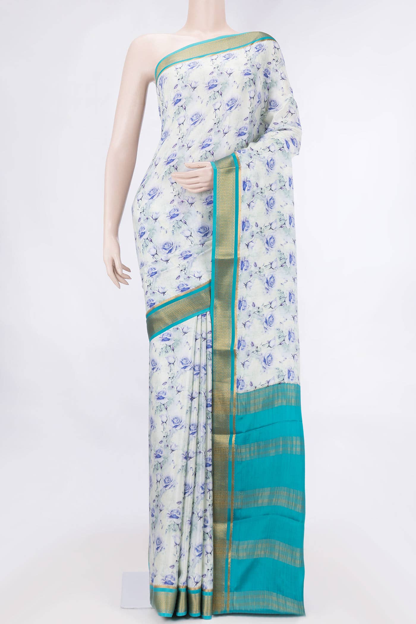 Beige Dual Tone Mysore Crepe Saree