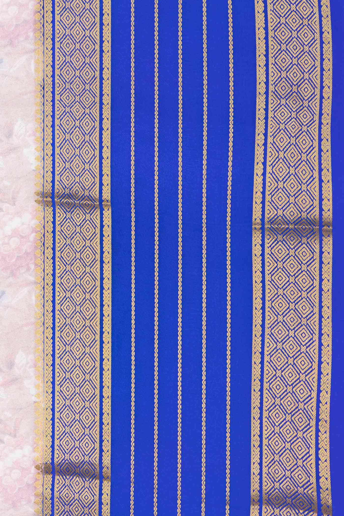 Golden Peach Dual Tone Mysore Crepe Saree