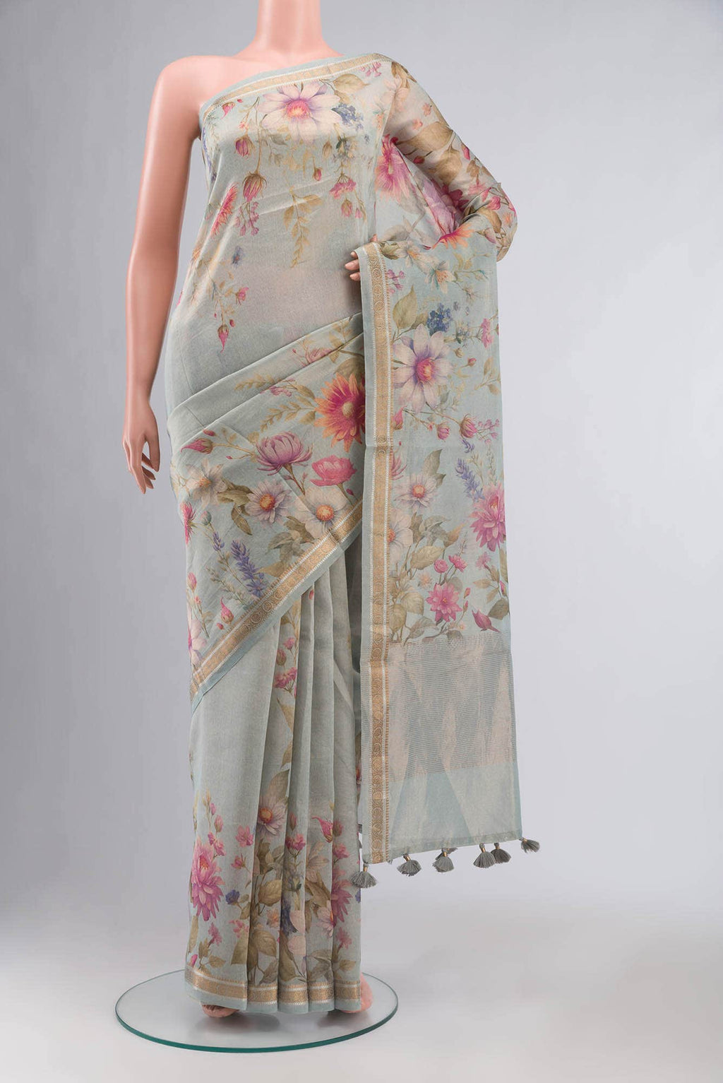Blue Tissue Silk Saree