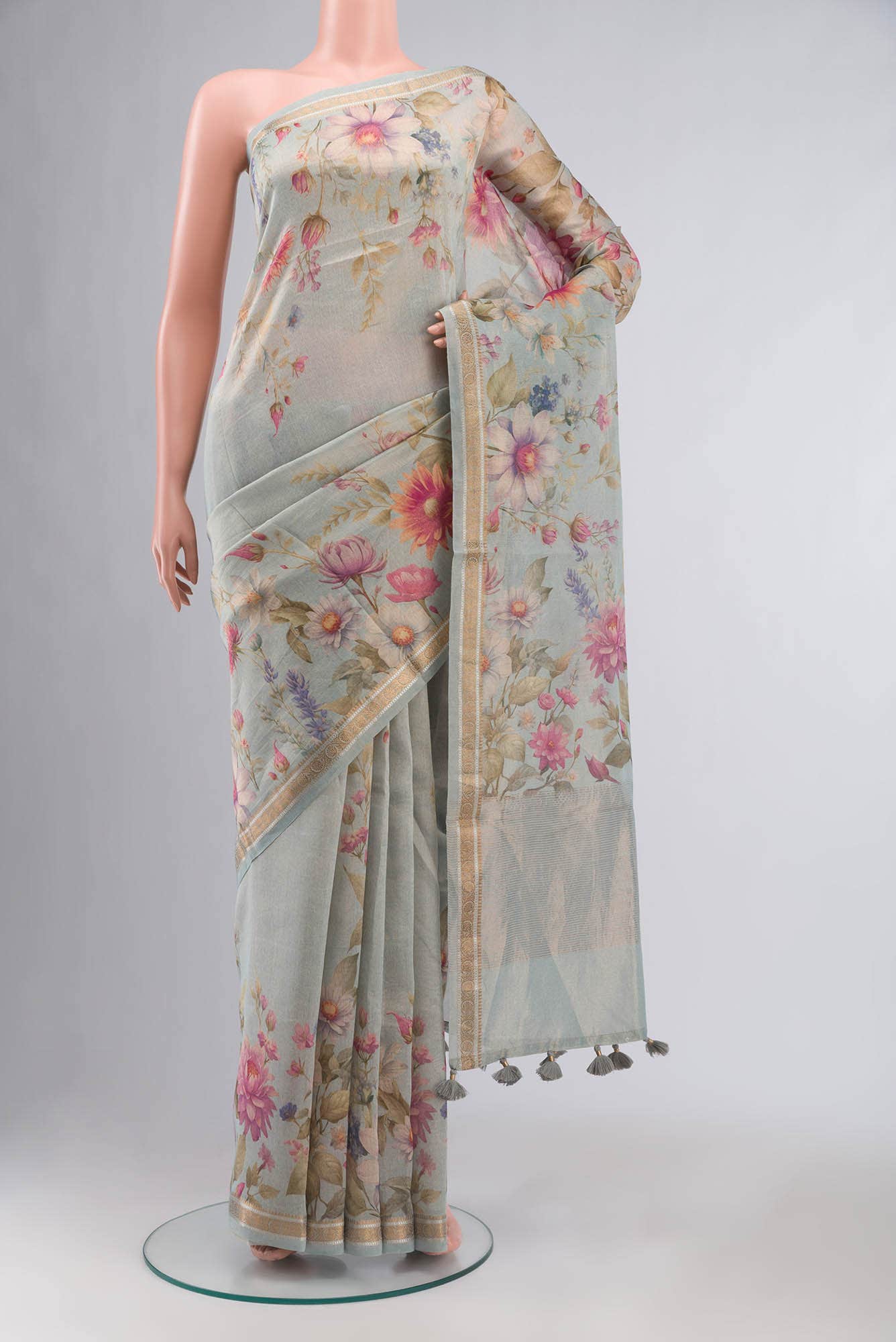 Blue Tissue Silk Saree