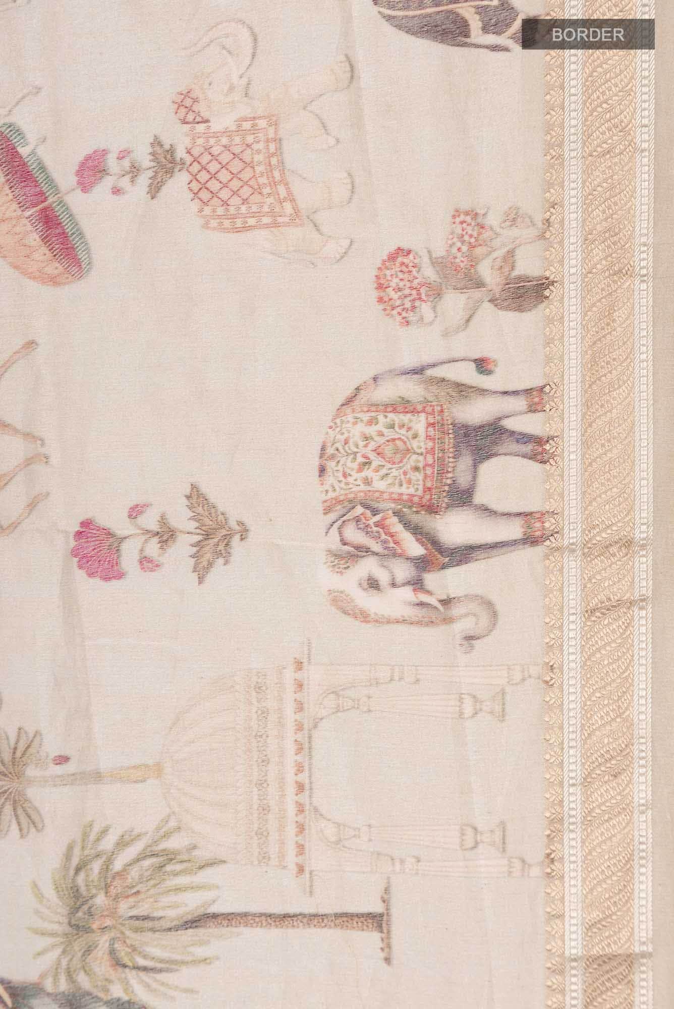 Peach Tissue Silk Saree