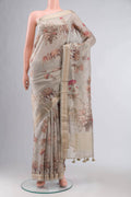 Grey Organza Silk Saree