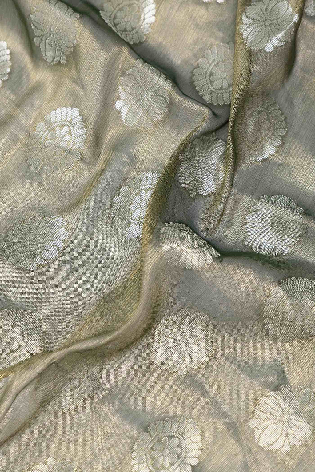 Green Dual Tone Tissue Silk Saree
