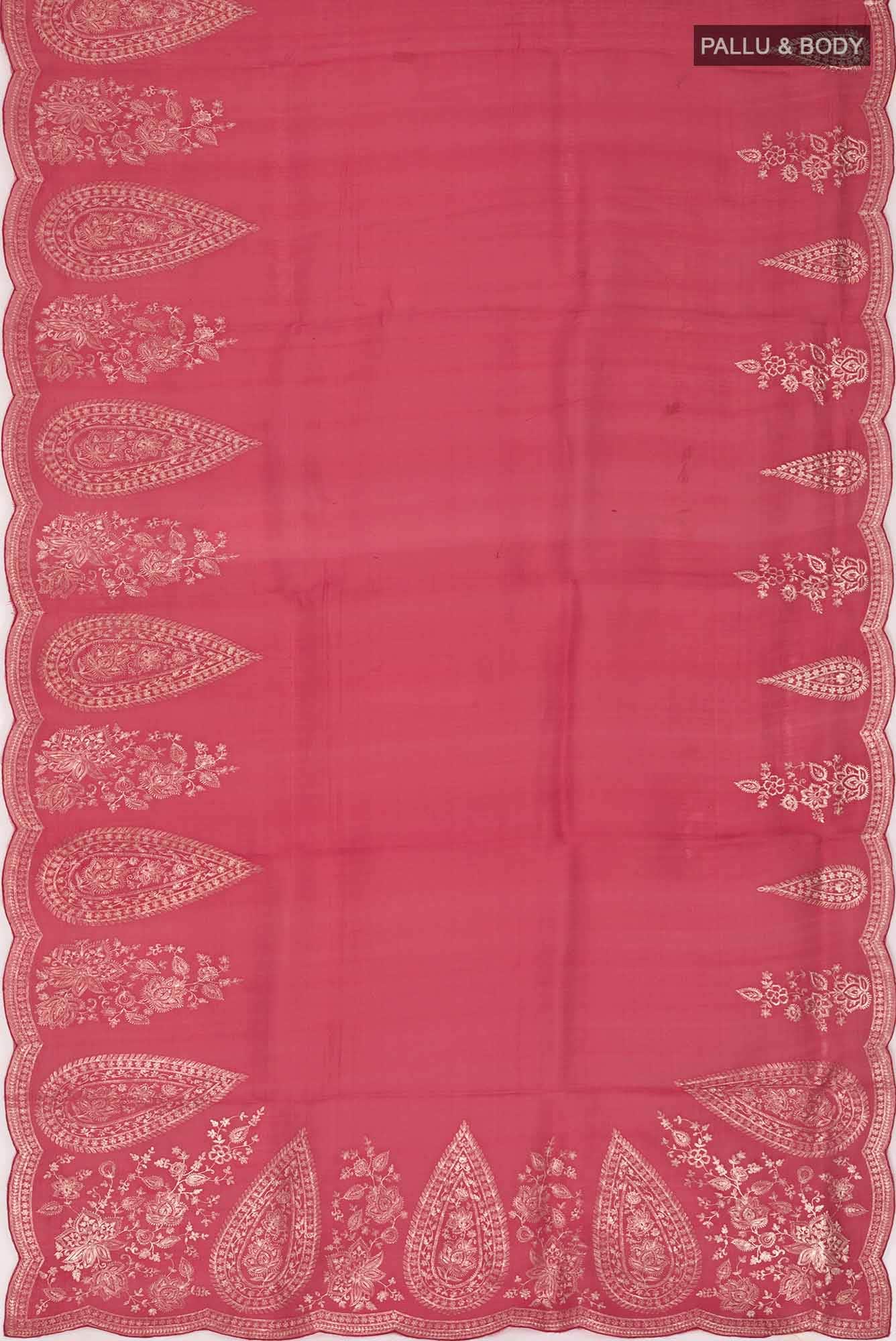 Red Organza Silk Saree