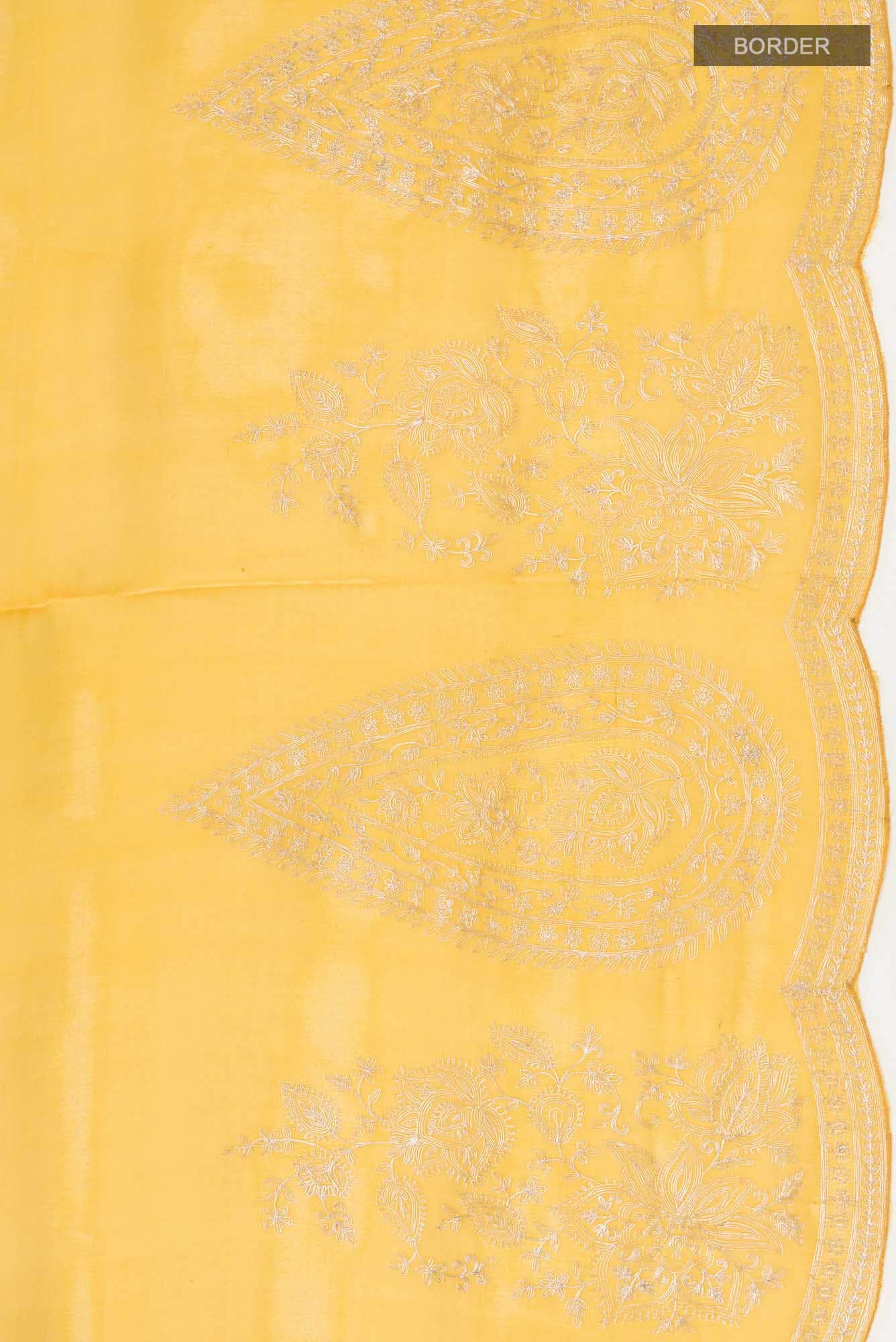 Yellow Organza Silk Saree