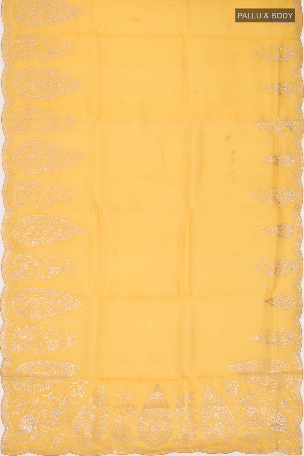 Yellow Organza Silk Saree