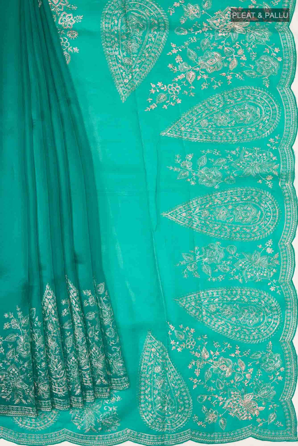 Green Organza Silk Saree