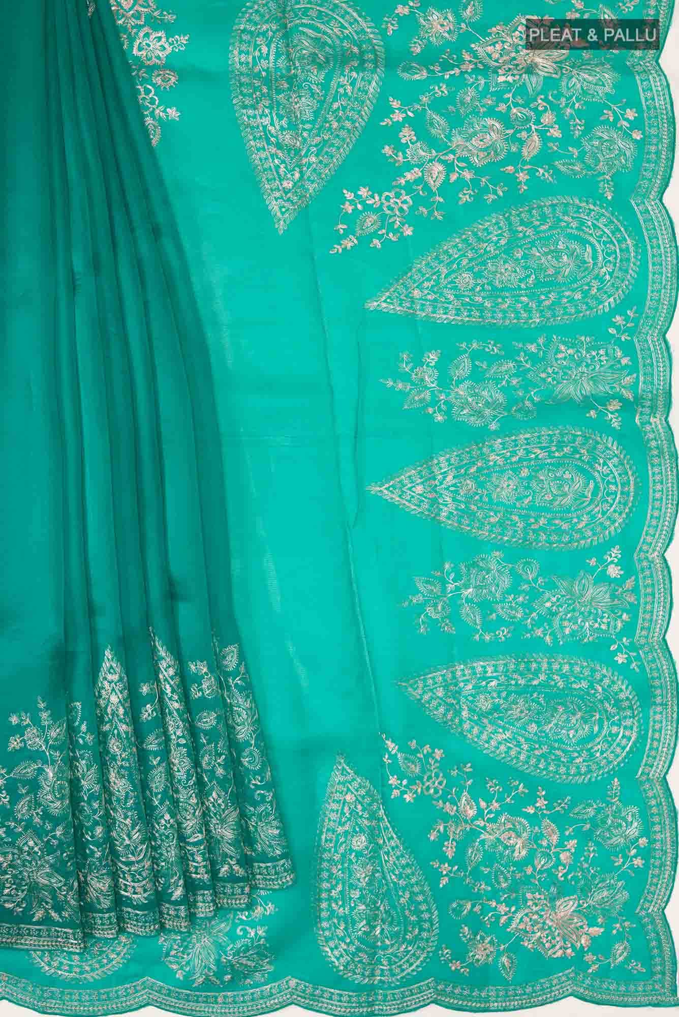 Green Organza Silk Saree