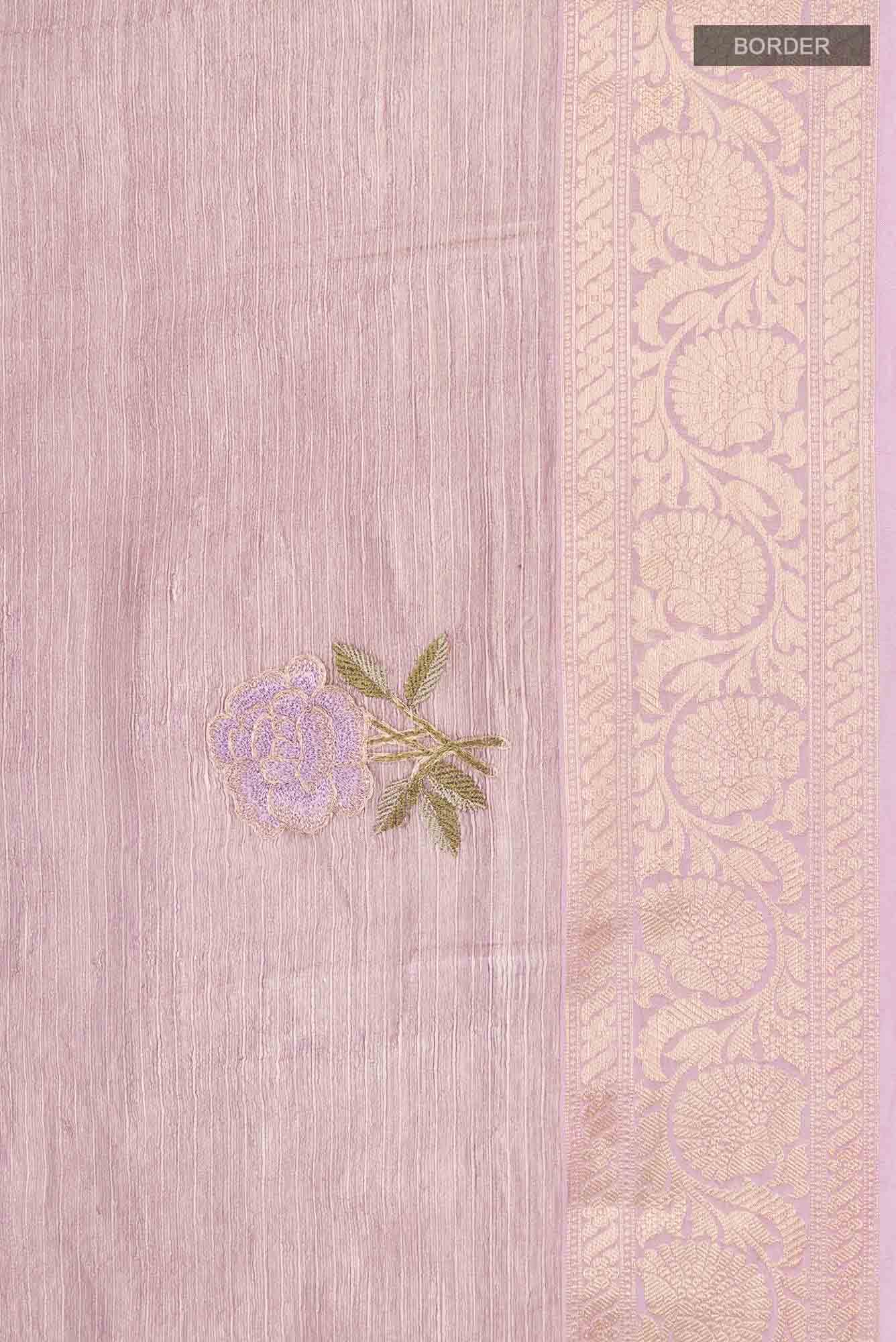 Lavender Organza Silk Saree