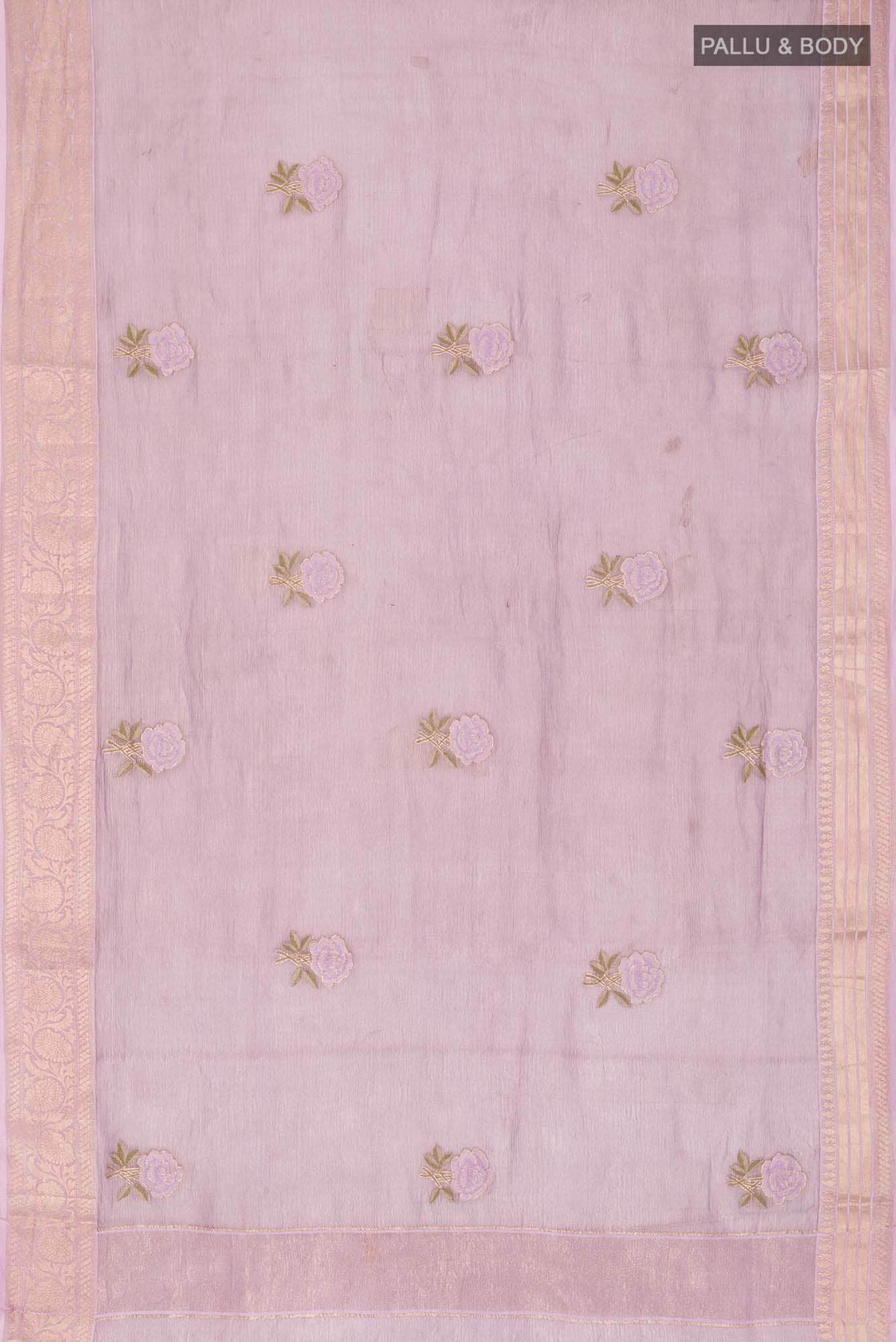 Lavender Organza Silk Saree