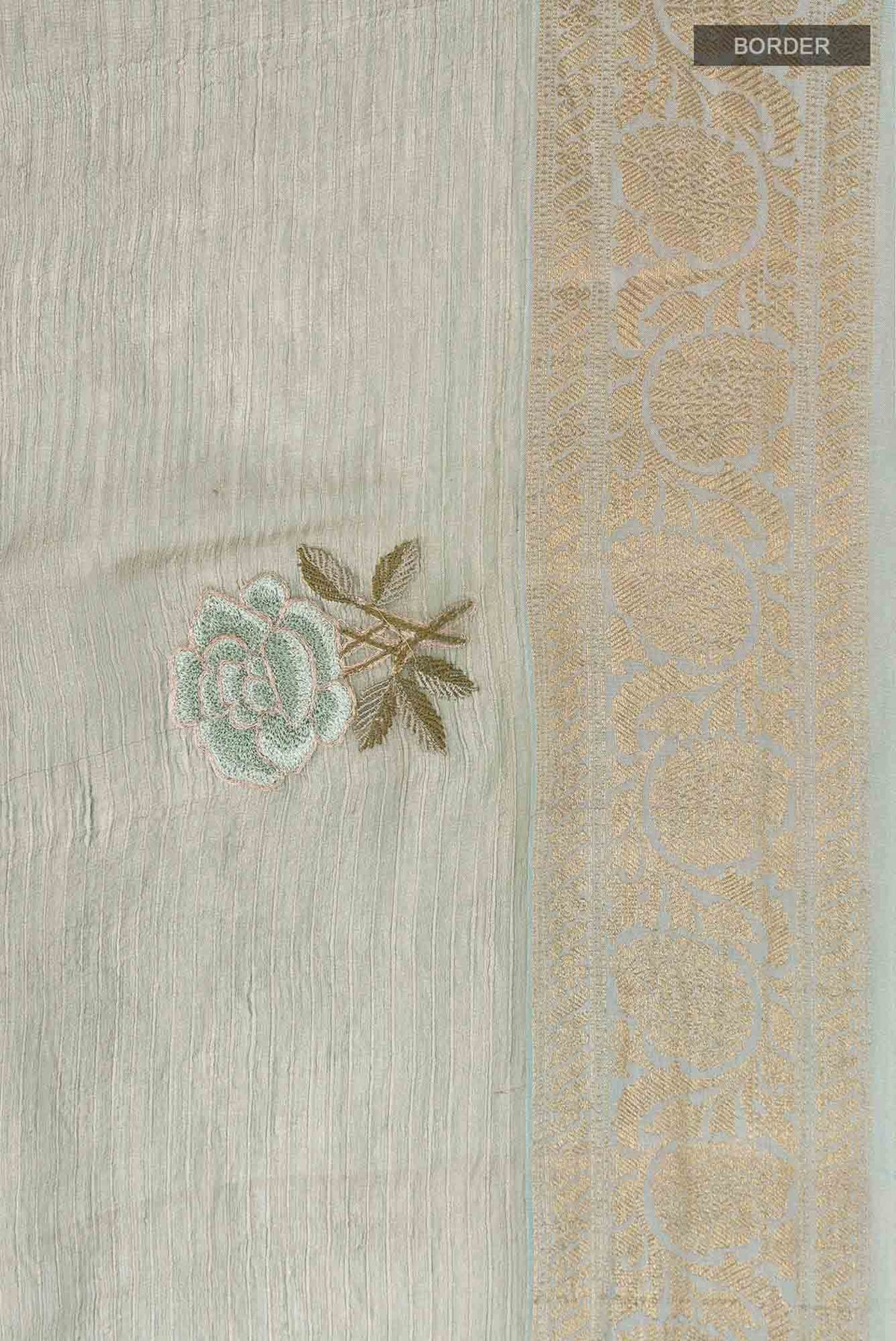 Grey Organza Silk Saree