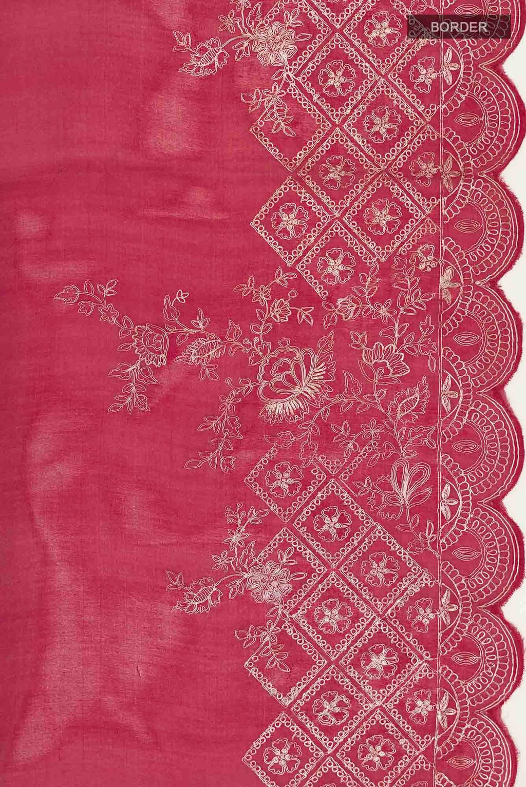 Red Organza Silk Saree