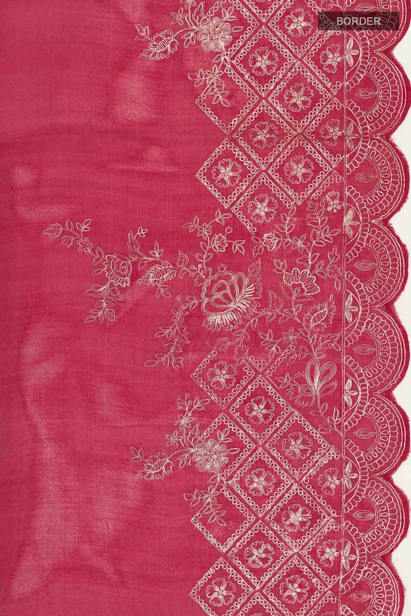 Red Organza Silk Saree