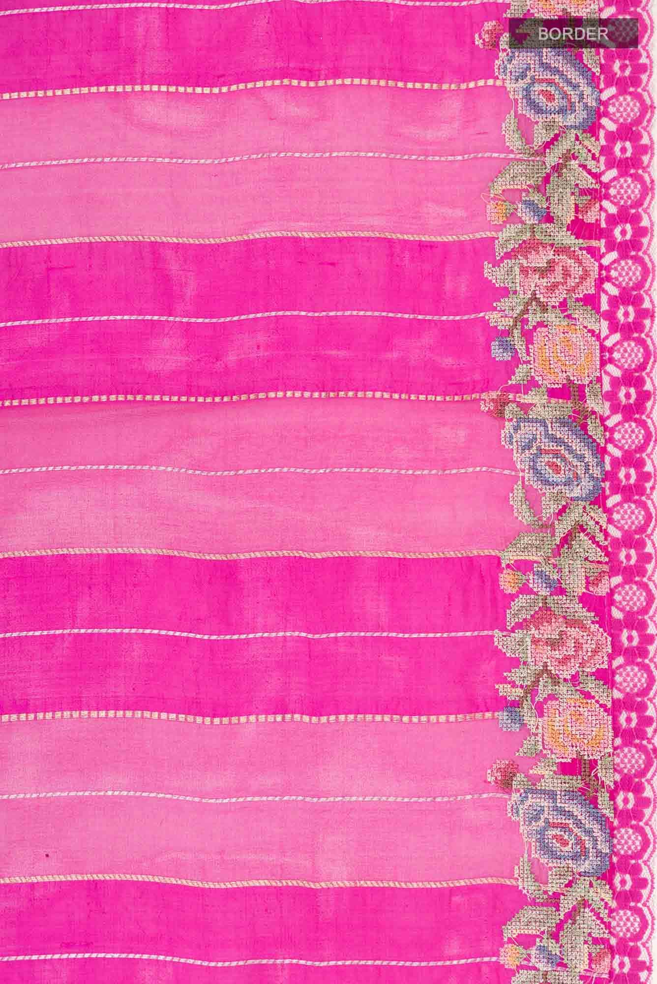 Pink Organza Silk Saree