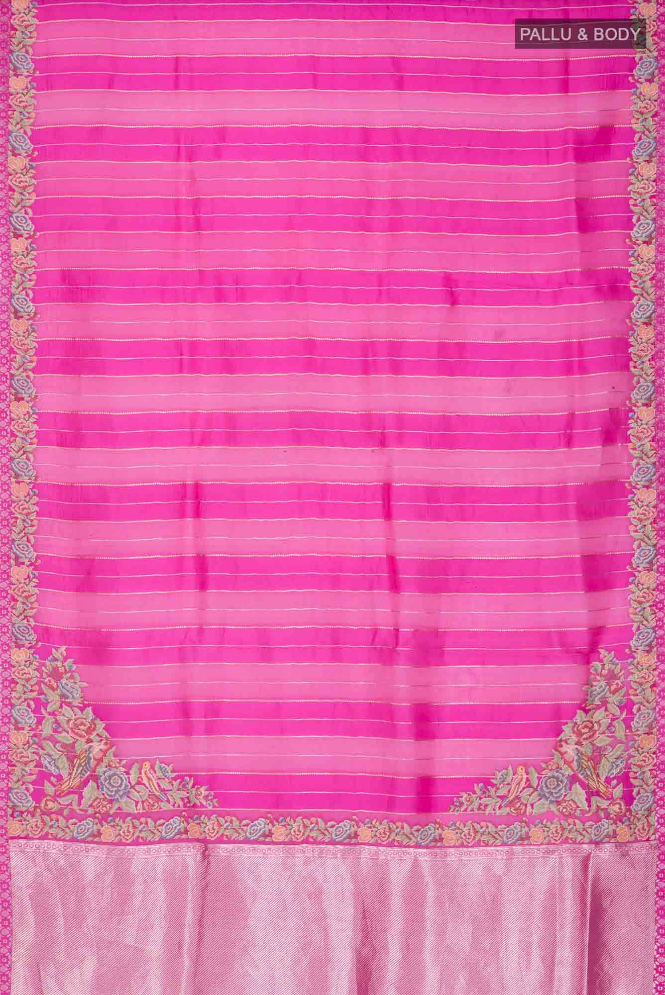 Pink Organza Silk Saree