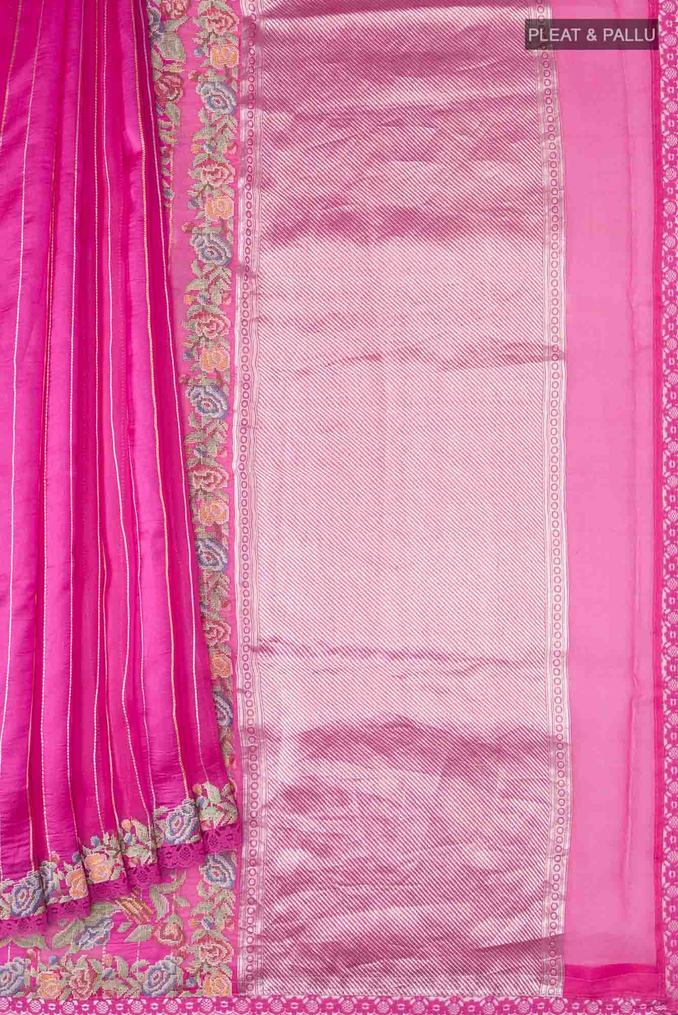 Pink Organza Silk Saree