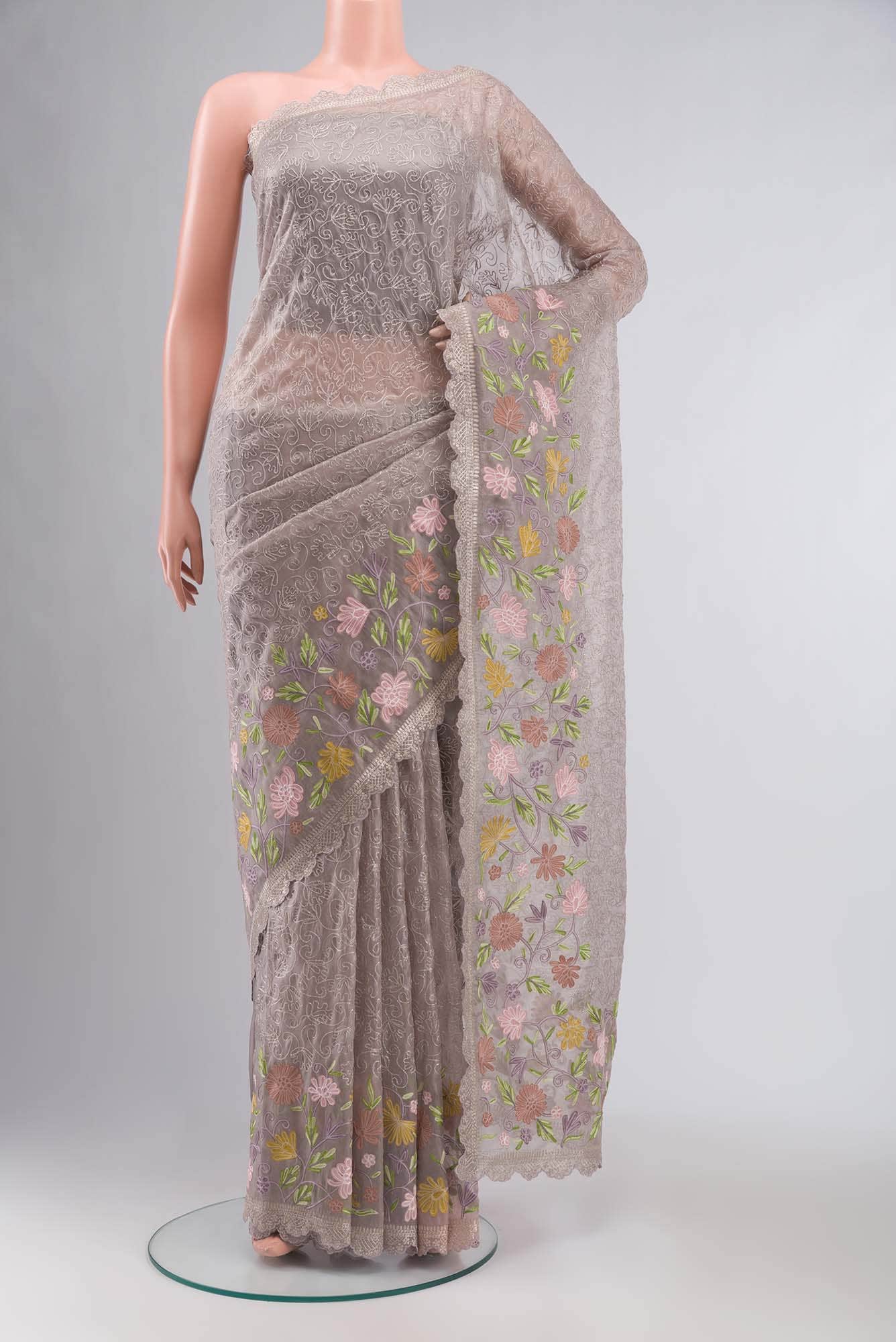 Lavender Tissue Silk Saree