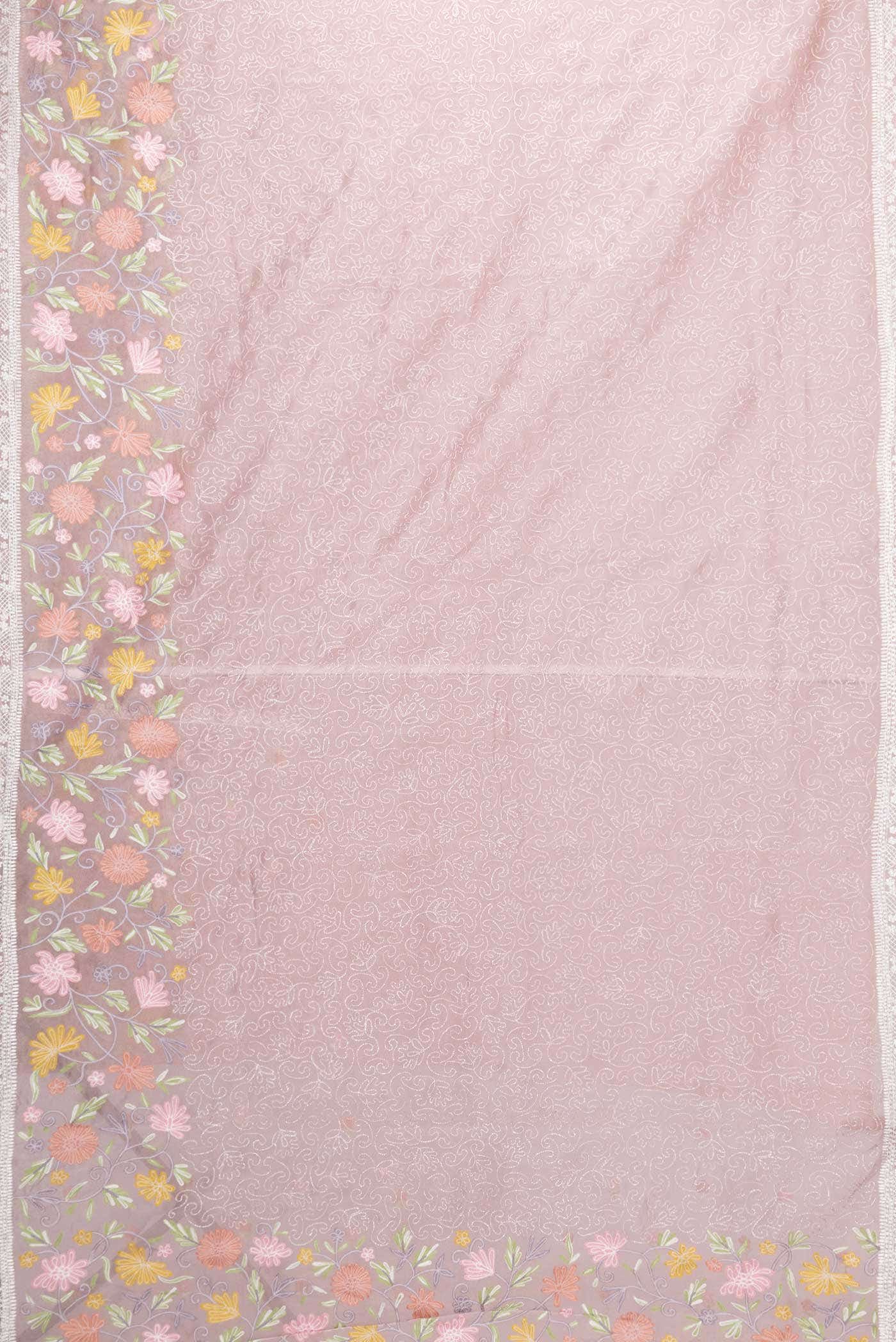 Rose Gold Dual Tone Tissue Silk Saree