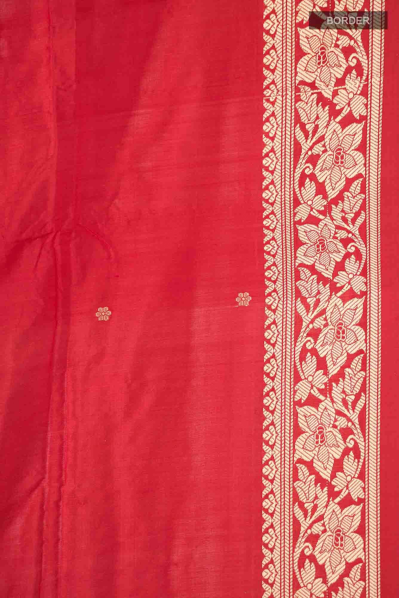 Red Banarasi Katan Silk Saree