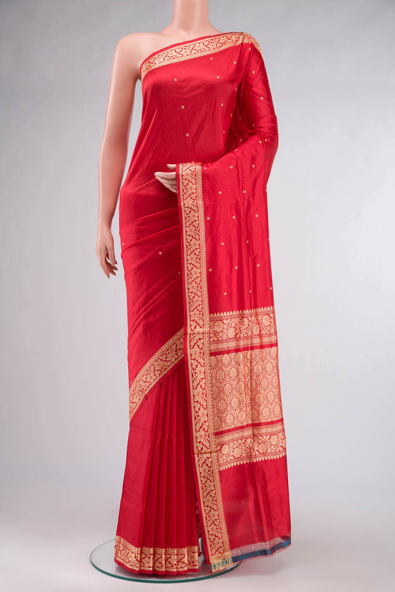 Red Banarasi Katan Silk Saree