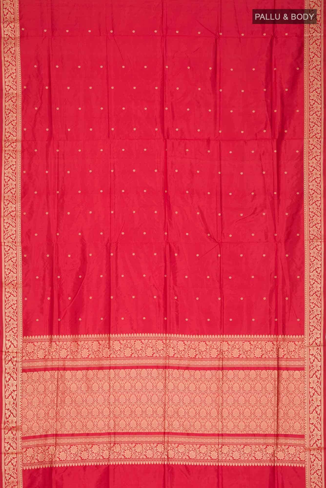 Red Banarasi Katan Silk Saree